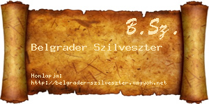 Belgrader Szilveszter névjegykártya